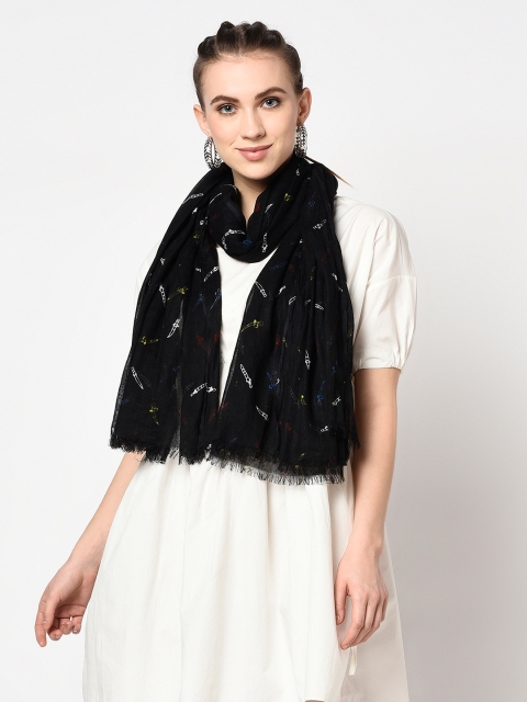 

J Style Women Black Printed Stole