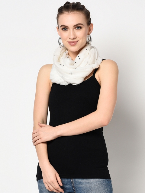 

J Style Women White Printed Stole