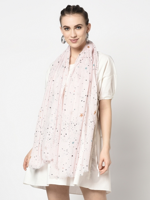 

J Style Women Pink Printed Stole