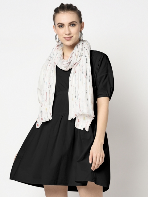 

J Style Women Off-White Arrow Print Stole