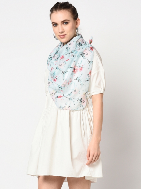 

J Style Women Sea Green Printed Stole