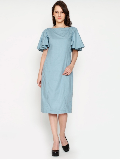 

HAIL WOMEN Women Blue Solid A-Line Dress