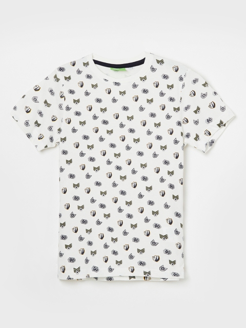 

Bossini Boys White Printed Round Neck T-shirt