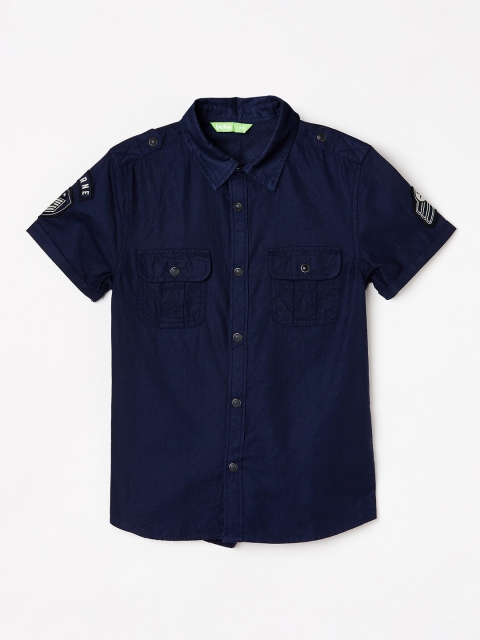 

Bossini Boys Navy Blue Regular Fit Solid Casual Shirt