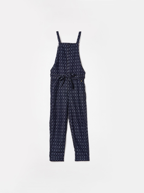 

Bossini Girls Blue & White Printed Basic Jumpsuit