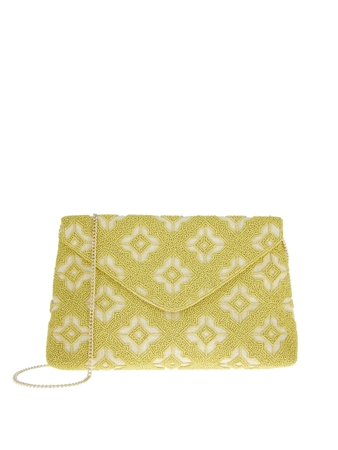 

Accessorize Yellow Embellished Clutch