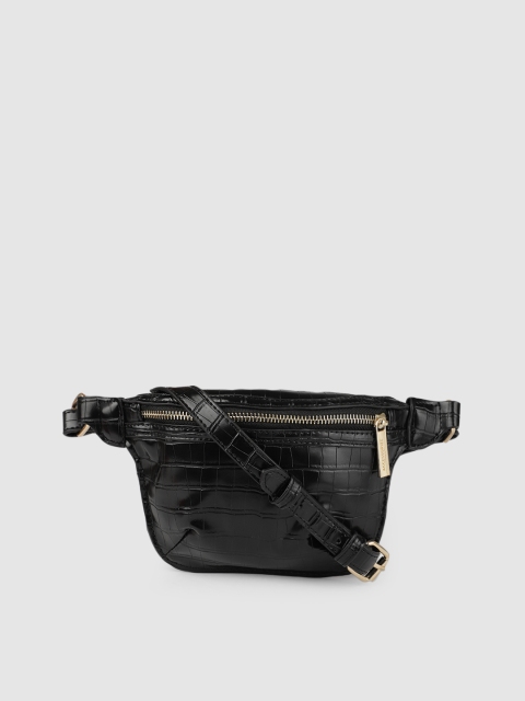 

Accessorize Black Textured Sling Cum Belt Bag