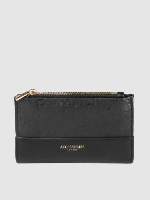 

Accessorize Women Black Solid Two Fold Wallet