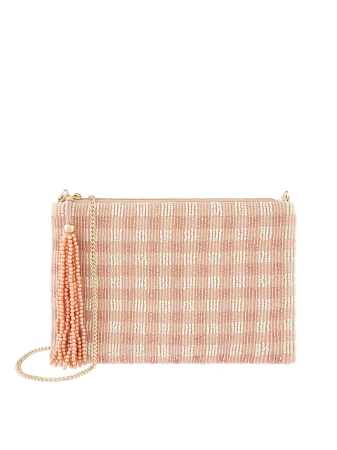 

Accessorize Pink Checked & Embellished Clutch
