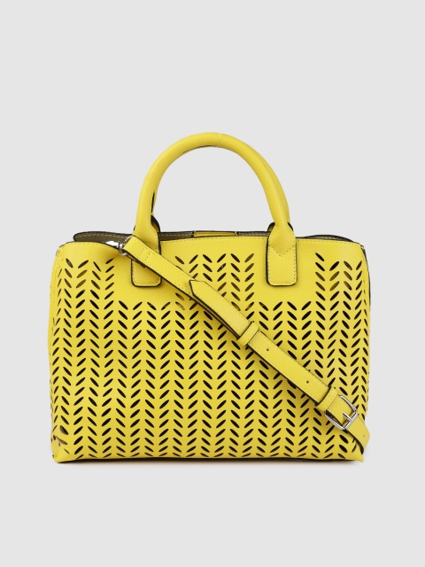 

Accessorize Yellow Cut-Work Detailed Handheld Bag