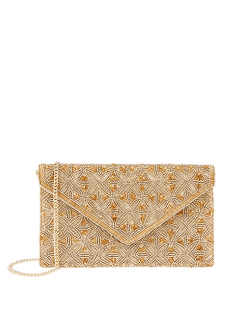 

Accessorize Women Gold-Toned Embellished Envelope Clutch