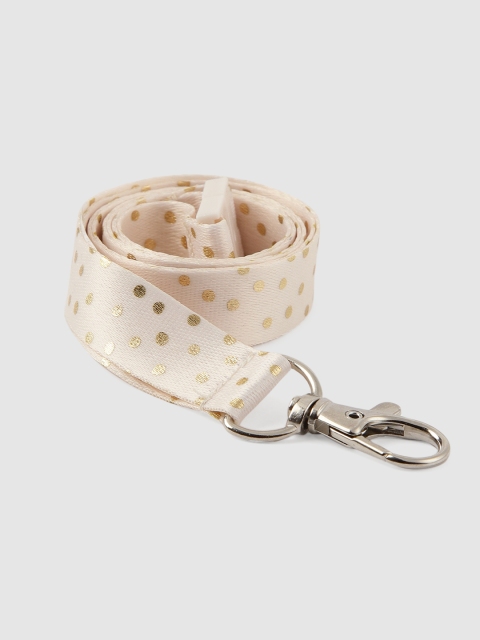 

Accessorize Women Cream-Coloured & Gold-Toned Printed Lanyard