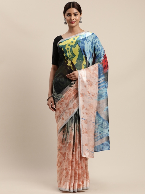 

Kalini Multicoloured Printed Polycotton Saree, Multi