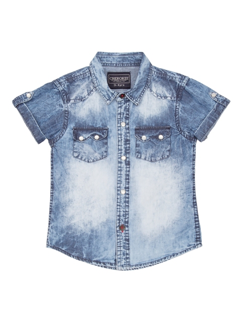 

Cherokee Boys Blue Regular Fit Faded Casual Chambray Shirt