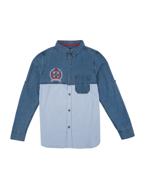 

Cherokee Boys Blue Regular Fit Colourblocked Casual Shirt