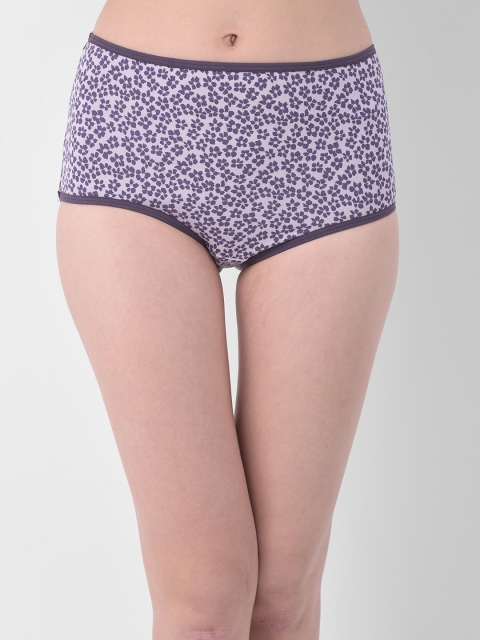 

Clovia Women Purple Floral Printed Hipster Brief PN3221S123XL