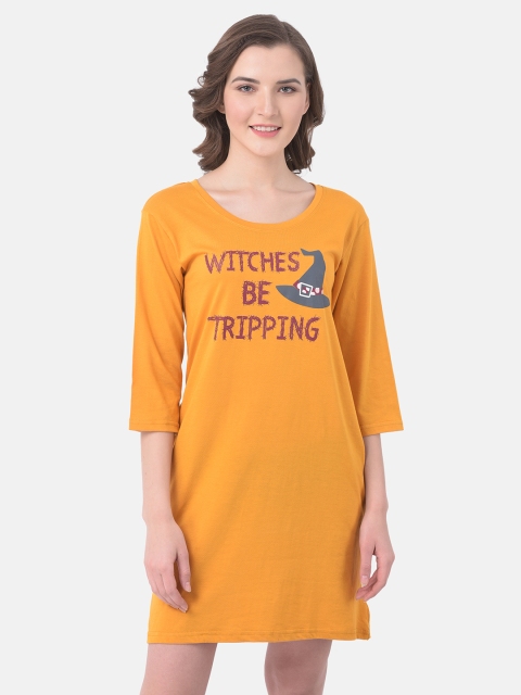 

Clovia Yellow Printed Nightdress