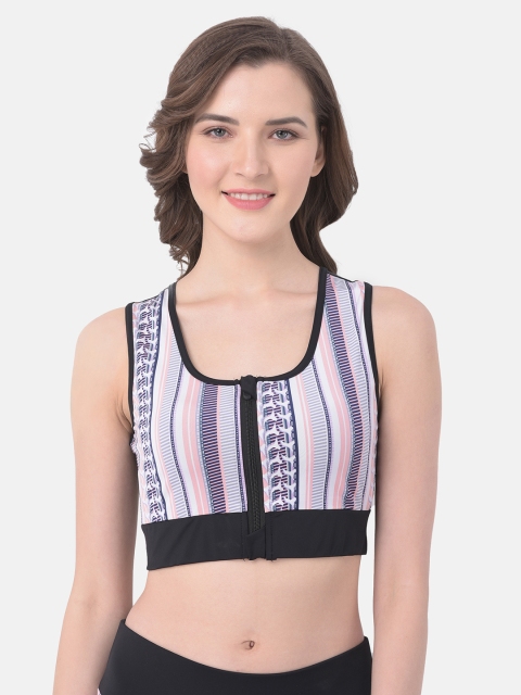 

Clovia Multicoloured Printed Non-Wired Lightly Padded Workout Bra, Multi