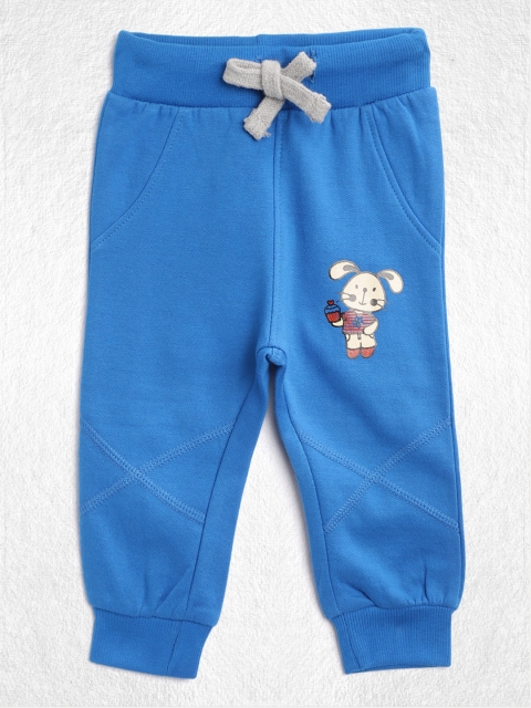 

YK Infant Boys Blue Solid Fleece Lined Cotton Trousers