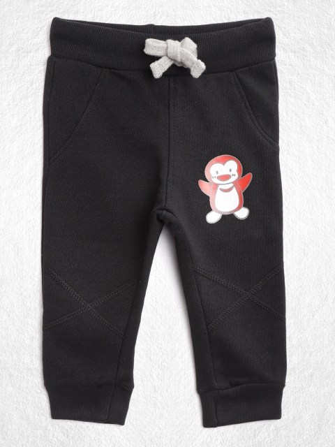 

YK Infant Boys Black Solid Fleece Lined Cotton Trousers