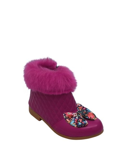 

DChica Girls Fuchsia Printed Synthetic High-Top Flat Boots