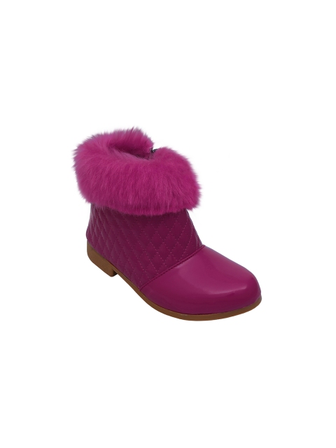 

DChica Girls Fuchsia Solid Synthetic High-Top Flat Boots
