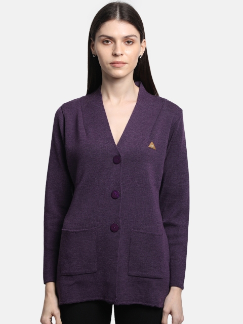 

Monte Carlo Women Purple Solid Cardigan Sweater