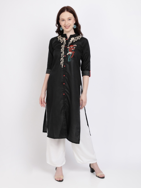 

Florence Women Black & White Embroidered Kurta with Palazzos