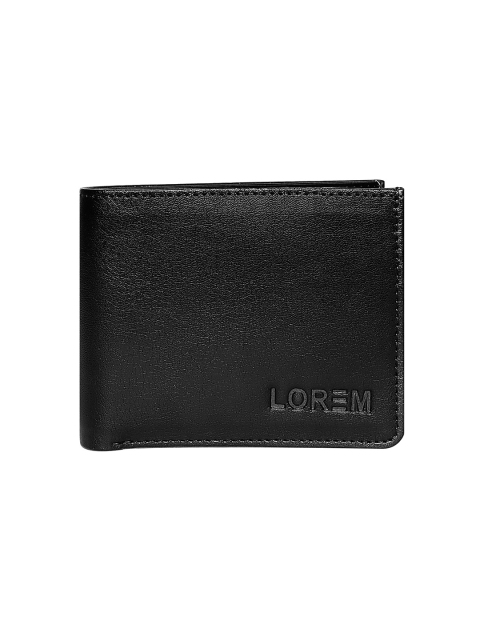 

LOREM Men Black Solid Two Fold Wallet