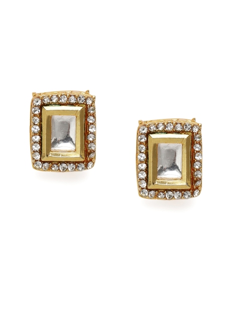

AccessHer Gold-Plated White Kundan Studded Vilandi Geometric Studs