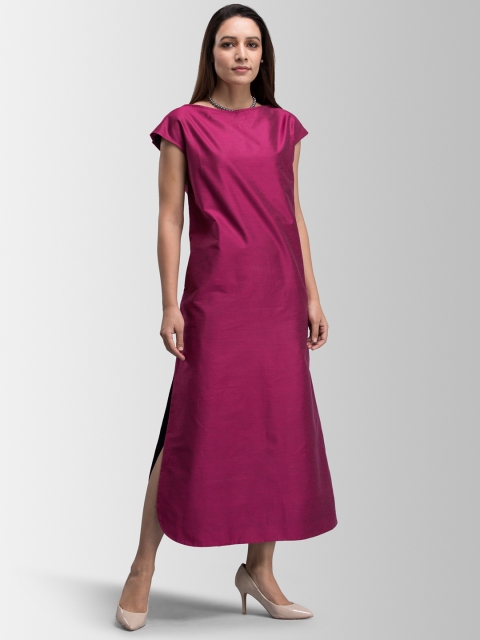 

FableStreet Women Pink Solid Maxi Dress