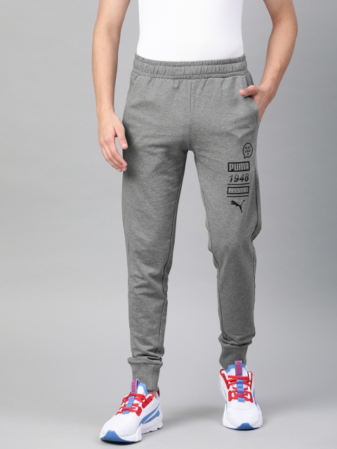 

Puma Men Grey Slim Fit Solid Graphic BT Sweatpant Joggers with Printed Detail
