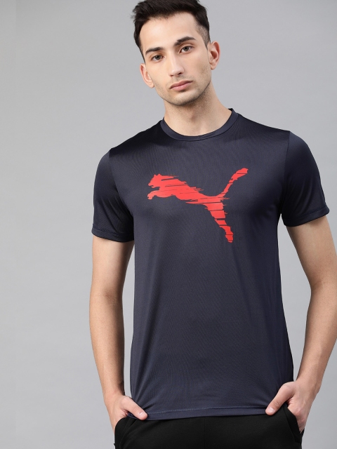 

Puma Men Navy Blue Printed Round Neck T-shirt