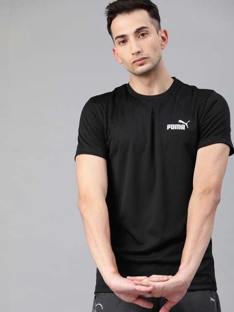 

Puma Men Black Solid Round Neck T-shirt