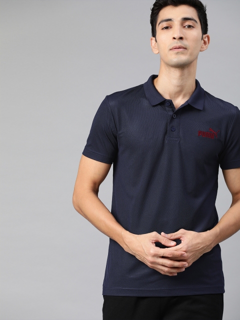 

Puma Men Navy Blue Slim Fit Solid Pique Polo Collar T-shirt