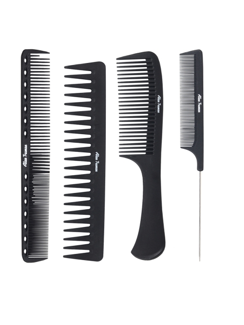 

Alan Truman Women Set of 4 Professional Carbon Combs, Black