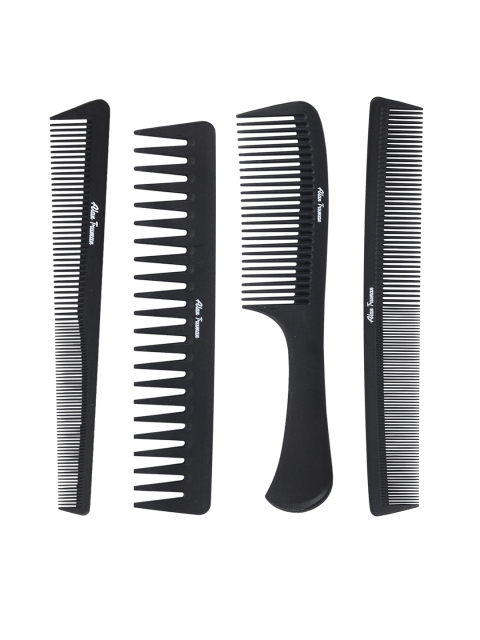 

Alan Truman Women Set of 4 Professional Carbon Combs, Black