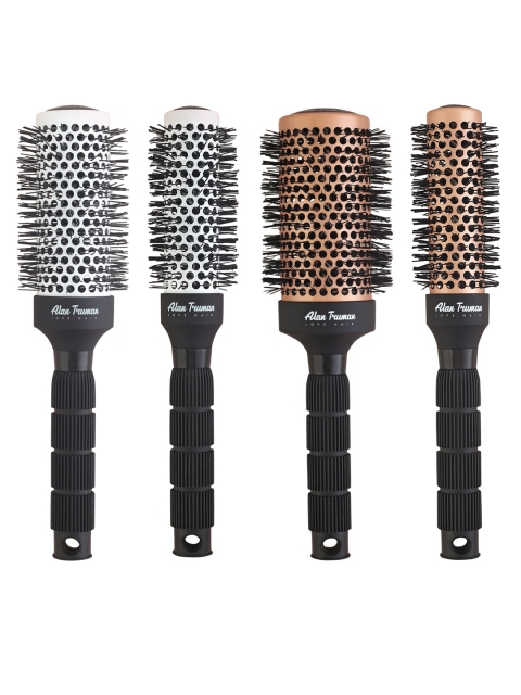 

Alan Truman Women Set of 4 Ceramic Blow-Drying Brushes, Gold