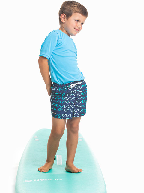 

OLAIAN By Decathlon Boys Blue Printed Surfing Shorts