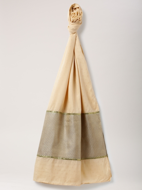 

All About You Beige Coloured Dupatta with Brocade Border