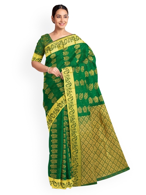 

KLM Fashion Mall Green & Gold-Coloured Art Silk Woven Design Saree