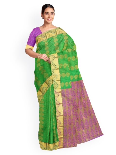 

KLM Fashion Mall Green Woven Design Art Silk Saree
