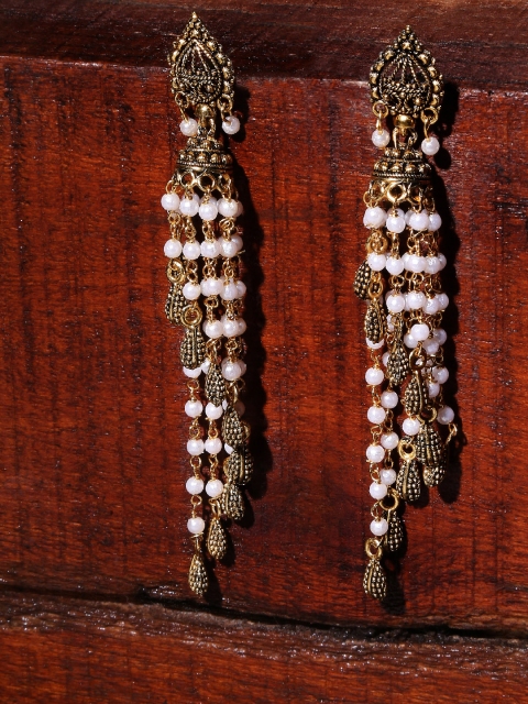 

OOMPH Gold-Toned & White Classic Jhumkas