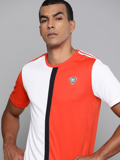 

HRX By Hrithik Roshan Men Red Colourblock Rapid-Dry Football Tshirt