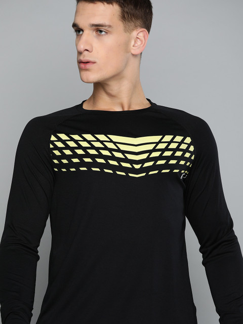 

HRX By Hrithik Roshan Men Anthratcite Typographic Rapid-Dry Antimicrobial Training Tshirt, Black