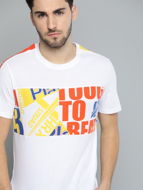 

HRX By Hrithik Roshan Men Optic White Typographic Bio-Wash Lifestyle T-shirt