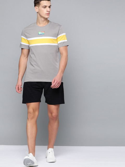 

HRX By Hrithik Roshan Men Wet Weather Colourblock Bio-Wash Lifestyle Tshirt, Grey
