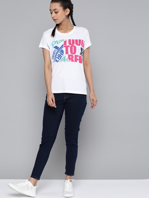 

HRX By Hrithik Roshan Women Optic White Typographic Bio-Wash Lifestyle Tshirt