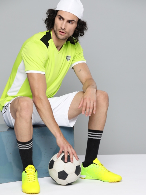 

HRX By Hrithik Roshan Men Lime Green Colourblock Rapid-Dry Football Tshirt