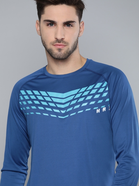 

HRX By Hrithik Roshan Men Mazarine Blue Typographic Rapid-Dry Antimicrobial Training Tshirt